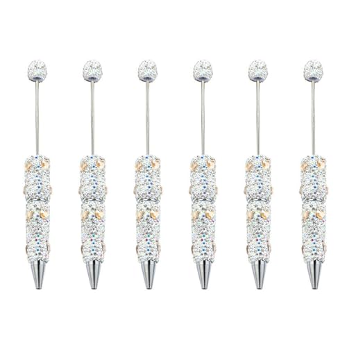 YUNNIAN Glitzernde Perlenstifte, glattes Schreiben, 1,0 mm, Kugelschreiber, Strasssteine, ausgefallene Schreibwaren, 6 Stück YUNNIAN Glitzernde Perlenstifte, glattes Schreiben, 1,0 mm, Kugelschreiber, Strasssteine, ausgefallene Schreibwaren, 6 Stück von YUNNIAN