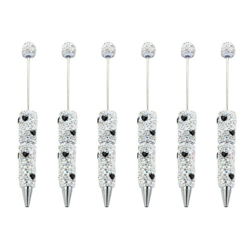 YUNNIAN Glitzernde Perlenstifte, glattes Schreiben, 1,0 mm, Kugelschreiber, Strasssteine, ausgefallene Schreibwaren, 6 Stück YUNNIAN Glitzernde Perlenstifte, glattes Schreiben, 1,0 mm, Kugelschreiber, Strasssteine, ausgefallene Schreibwaren, 6 Stück von YUNNIAN
