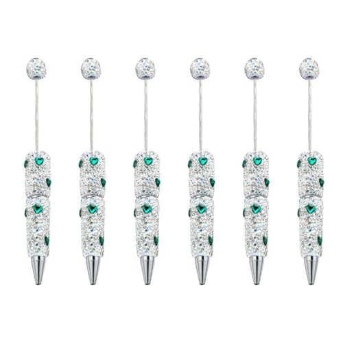 YUNNIAN Glitzernde Perlenstifte, glattes Schreiben, 1,0 mm, Kugelschreiber, Strasssteine, ausgefallene Schreibwaren, 6 Stück YUNNIAN Glitzernde Perlenstifte, glattes Schreiben, 1,0 mm, Kugelschreiber, Strasssteine, ausgefallene Schreibwaren, 6 Stück von YUNNIAN