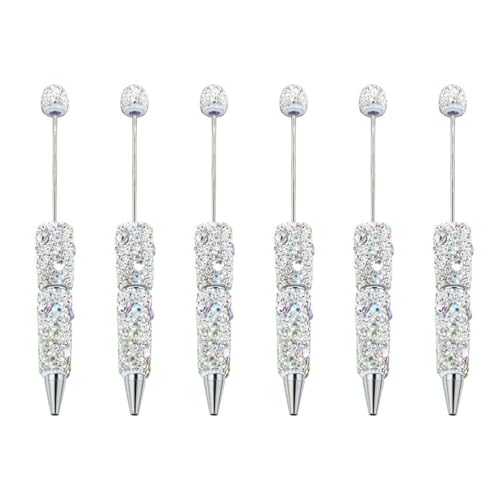 YUNNIAN Glitzernde Perlenstifte, glattes Schreiben, 1,0 mm, Kugelschreiber, Strasssteine, ausgefallene Schreibwaren, 6 Stück YUNNIAN Glitzernde Perlenstifte, glattes Schreiben, 1,0 mm, Kugelschreiber, Strasssteine, ausgefallene Schreibwaren, 6 Stück von YUNNIAN