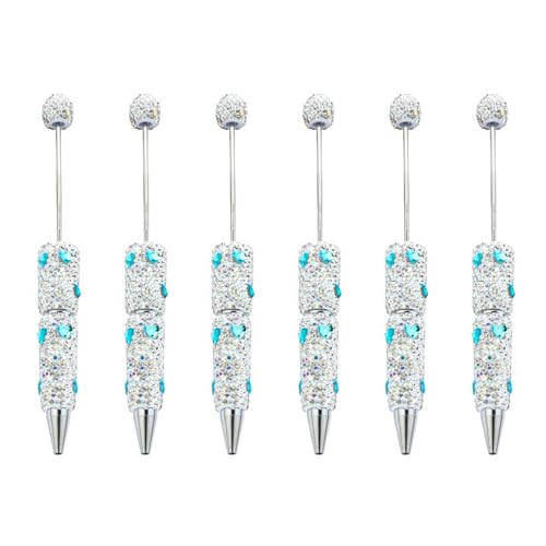 YUNNIAN Glitzernde Perlenstifte, glattes Schreiben, 1,0 mm, Kugelschreiber, Strasssteine, ausgefallene Schreibwaren, 6 Stück YUNNIAN Glitzernde Perlenstifte, glattes Schreiben, 1,0 mm, Kugelschreiber, Strasssteine, ausgefallene Schreibwaren, 6 Stück von YUNNIAN
