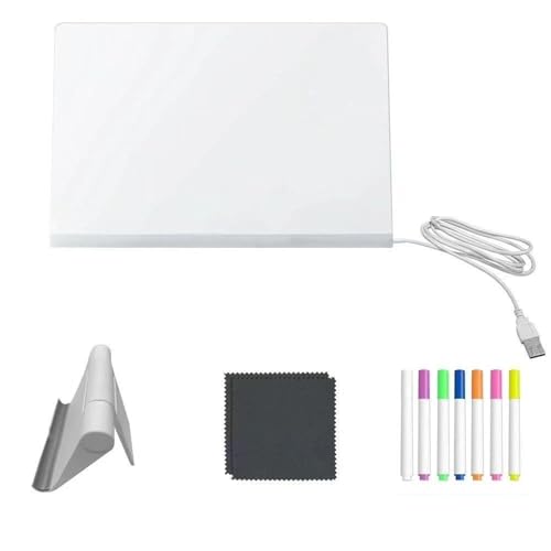 YUNNIAN LED-Notizbrett, Acryl, trocken abwischbar, mit Ständer, Memo-Notizbrett, wiederbeschreibbar, Zeichenbrett, Büro, Schule YUNNIAN LED-Notizbrett, Acryl, trocken abwischbar, mit Ständer, Memo-Notizbrett, wiederbeschreibbar, Zeichenbrett, Büro, Schule von YUNNIAN