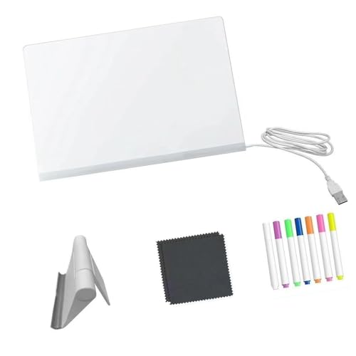 YUNNIAN LED-Notizbrett, Acryl, trocken abwischbar, mit Ständer, Memo-Notizbrett, wiederbeschreibbar, Zeichenbrett, Büro, Schule YUNNIAN LED-Notizbrett, Acryl, trocken abwischbar, mit Ständer, Memo-Notizbrett, wiederbeschreibbar, Zeichenbrett, Büro, Schule von YUNNIAN