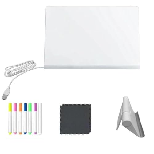 YUNNIAN LED-Notizbrett, Acryl, trocken abwischbar, mit Ständer, Memo-Notizbrett, wiederbeschreibbar, Zeichenbrett, Büro, Schule YUNNIAN LED-Notizbrett, Acryl, trocken abwischbar, mit Ständer, Memo-Notizbrett, wiederbeschreibbar, Zeichenbrett, Büro, Schule von YUNNIAN