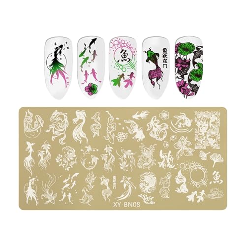 YUNNIAN Nails Art Stempelplatte Edelstahl Blumen Schmetterling Schleife Designs Zubehör für Maniküre Salon von YUNNIAN