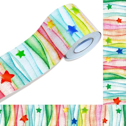 YUNNIAN Pinnwand-Dekoration, Pinnwand, bunte Bordüre, Klassenzimmer, Bulletin-Papierbordüre für Pinnwand, 18 m von YUNNIAN