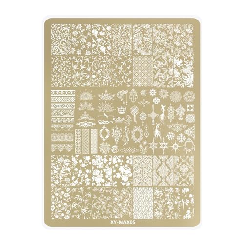 YUNNIAN Schmetterlings- und Blumennägel-Kunst-Stempelplatte für kreative Nageldesigns mit präziser Gravur Maniküre Nägel von YUNNIAN