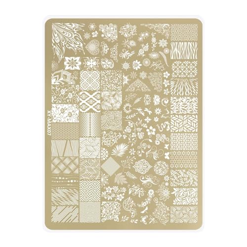 YUNNIAN Schmetterlings- und Blumennägel-Kunst-Stempelplatte für kreative Nageldesigns mit präziser Gravur Maniküre Nägel von YUNNIAN