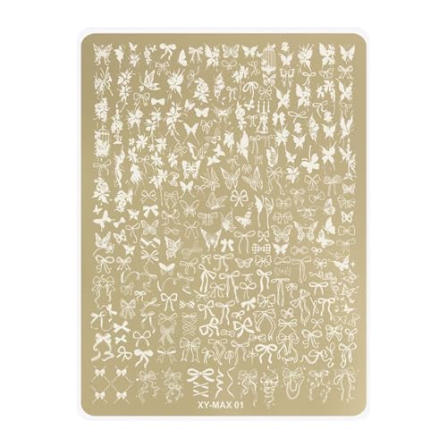 YUNNIAN Schmetterlings- und Blumennägel-Kunst-Stempelplatte für kreative Nageldesigns mit präziser Gravur Maniküre Nägel von YUNNIAN