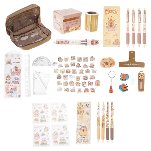 YUNNIAN Schreibwaren für Schüler und Schule, mit großem Federmäppchen, Radiergummi, Stift, Haftnotizen, Lineal, Aufkleberpapier, 21 Stück YUNNIAN Schreibwaren für Schüler und Schule, mit großem Federmäppchen, Radiergummi, Stift, Haftnotizen, Lineal, Aufkleberpapier, 21 Stück von YUNNIAN
