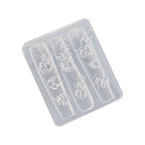 YUNNIAN Silikonform mit Blumen- und Schmetterlings-Nägeln, Stanzplatte, Nagelschablonen, Gel-Maniküre-Werkzeug, Nagelkunst von YUNNIAN