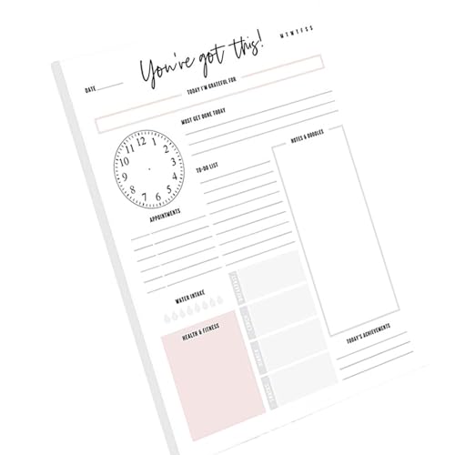 YUNNIAN Tagesplaner, 60 Blatt, Fitness, Lesen, Mahlzeiten-Tracking, Tagebuch, Tagesplaner, Notizblöcke, 21 x 14 cm, für Männer und Frauen YUNNIAN Tagesplaner, 60 Blatt, Fitness, Lesen, Mahlzeiten-Tracking, Tagebuch, Tagesplaner, Notizblöcke, 21 x 14 cm, für Männer und Frauen von YUNNIAN