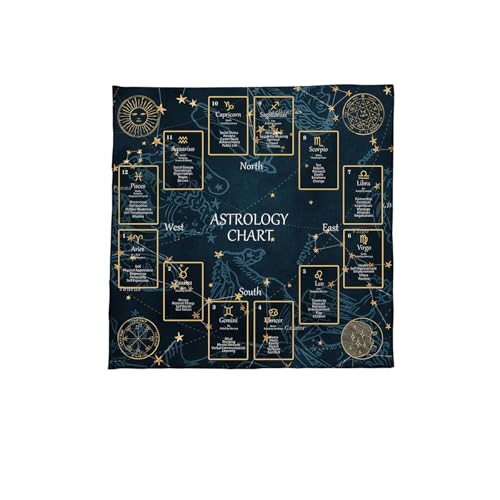 YUNNIAN Tarots Tischdecke Altäre Stoffkonstellationen Astrologie Tischdecke Gotteskarten Karten Wandteppich Wanddekoration Konstellationen Muster Tarots Karte Spirituelle Decktuch von YUNNIAN