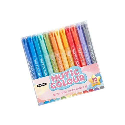 YUNNIAN Textmarker-Set in 6/12/24 Farben, Textmarker, Doppelkopf-Textmarker, Bibelmarker, Stift zum Lernen und YUNNIAN Textmarker-Set in 6/12/24 Farben, Textmarker, Doppelkopf-Textmarker, Bibelmarker, Stift zum Lernen und von YUNNIAN