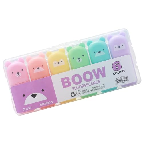 YUNNIAN Textmarker-Set mit 4/5/6 Farben, Cartoon-Textmarker, Textmarker, Bibelmarker, schön, fluoreszierend YUNNIAN Textmarker-Set mit 4/5/6 Farben, Cartoon-Textmarker, Textmarker, Bibelmarker, schön, fluoreszierend von YUNNIAN