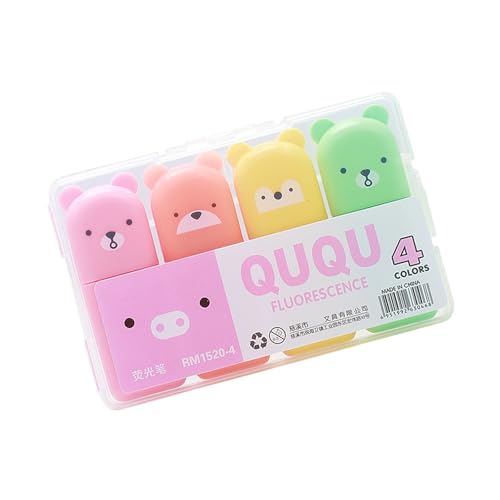 YUNNIAN Textmarker-Set mit 4/5/6 Farben, Cartoon-Textmarker, Textmarker, Bibelmarker, schön, fluoreszierend YUNNIAN Textmarker-Set mit 4/5/6 Farben, Cartoon-Textmarker, Textmarker, Bibelmarker, schön, fluoreszierend von YUNNIAN