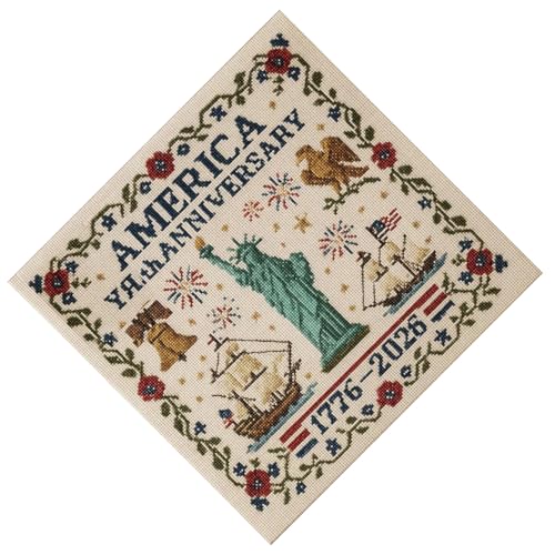 YUNNIAN US 25. Jubiläumsübergang Stitching Set Gift Decoration Patriotic Anfänger Stitching Kit von YUNNIAN