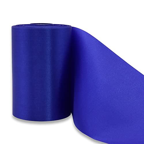 YUNSHANGHE 1 Rollen 9,5cm x 20m Blau Breit Geschenkband zum Dekorieren & Basteln, Große Satinband für Eröffnungszeremonie Stuhlschleifen, Schleifenband für Hochzeit Geburtstag Weihnachten Deko von YUNSHANGHE