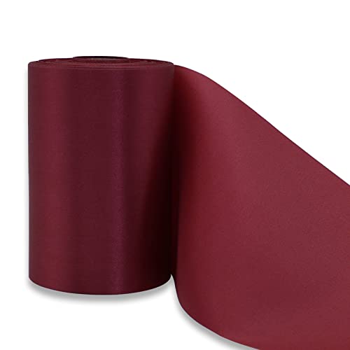 YUNSHANGHE 1 Rollen 9,5cm x 20m Burgund Breit Geschenkband zum Dekorieren & Basteln, Große Satinband für Eröffnungszeremonie Stuhlschleifen, Schleifenband für Hochzeit Geburtstag Weihnachten Deko von YUNSHANGHE