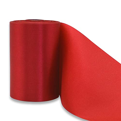 YUNSHANGHE 1 Rollen 9,5cm x 20m Rot Breit Geschenkband zum Dekorieren & Basteln, Große Satinband für Eröffnungszeremonie Stuhlschleifen, Schleifenband für Hochzeit Geburtstag Weihnachten Deko von YUNSHANGHE