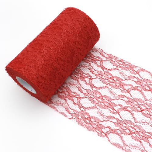 YUNSHANGHE Tischläufer Spitze Rot 15cm x 25m Tischdeko Band Spitzenstoff Deko Tischläufer für Tischdekorationen zu besonderen Anlässen wie Hochzeiten und Taufen YUNSHANGHE Tischläufer Spitze Rot 15cm x 25m Tischdeko Band Spitzenstoff Deko Tischläufer für Tischdekorationen zu besonderen Anlässen wie Hochzeiten und Taufen von YUNSHANGHE