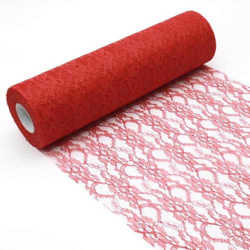 YUNSHANGHE Tischläufer Spitze Rot 30cm x 25m Tischdeko Band Spitzenstoff Deko Tischläufer für Tischdekorationen zu besonderen Anlässen wie Hochzeiten und Taufen YUNSHANGHE Tischläufer Spitze Rot 30cm x 25m Tischdeko Band Spitzenstoff Deko Tischläufer für Tischdekorationen zu besonderen Anlässen wie Hochzeiten und Taufen von YUNSHANGHE