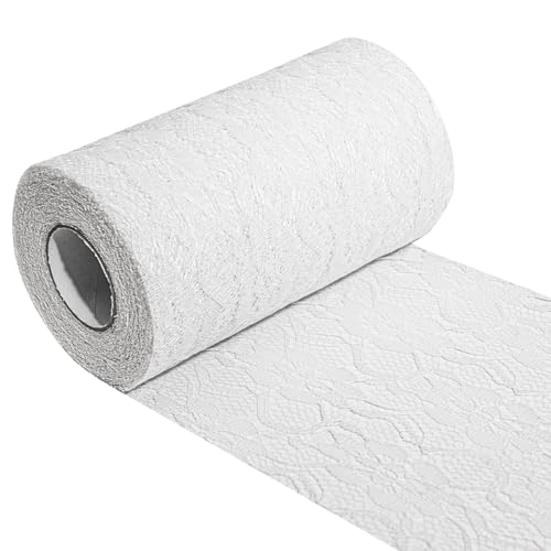YUNSHANGHE Tischläufer Spitze Weiß 15cm x 25m Tischdeko Band Spitzenstoff Deko Tischläufer für Tischdekorationen zu besonderen Anlässen wie Hochzeiten und Taufen von YUNSHANGHE