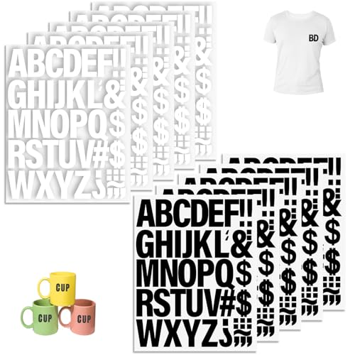 Eisen auf Vinyl Buchstaben für Kleidung, 10 Blatt Buchstaben, Wärmeübertragungsdruck mit Schwarzem Buchstaben, Aufkleber mit Wärmeübertragung, Verwendet für DIY T Shirts, Hüte, Taschen Eisen auf Vinyl Buchstaben für Kleidung, 10 Blatt Buchstaben, Wärmeübertragungsdruck mit Schwarzem Buchstaben, Aufkleber mit Wärmeübertragung, Verwendet für DIY T Shirts, Hüte, Taschen von YUNXCNA
