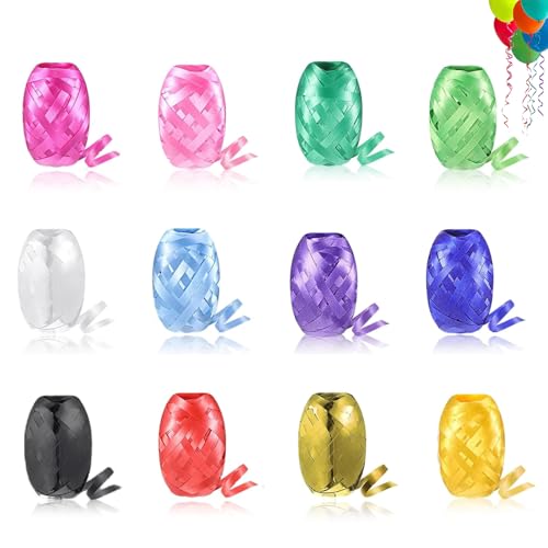 Geschenkband Kräuselband Ringelband Set, 12 Stück Rolle Ringelband in Bunten Farben, Kräuselband Rollen, 5mm x 10m je Rolle, für Hochzeitsdekorationen, Geschenkverpackungen, Luftballondekorationen Geschenkband Kräuselband Ringelband Set, 12 Stück Rolle Ringelband in Bunten Farben, Kräuselband Rollen, 5mm x 10m je Rolle, für Hochzeitsdekorationen, Geschenkverpackungen, Luftballondekorationen von YUNXCNA