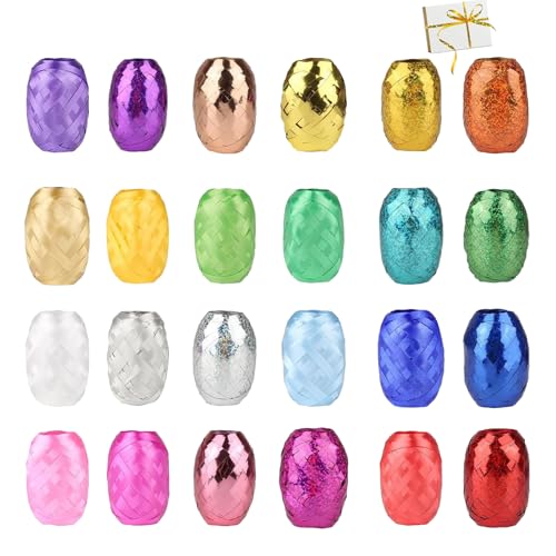 Geschenkband Kräuselband Ringelband Set, Rolle 24 Stück Ringelband in Bunten Farben, Bunte Kräuselbänder, 5mm x 10 m je Rolle, für Hochzeitsfeiern, Festtagsdekorationen, Luftballons für Floristen Geschenkband Kräuselband Ringelband Set, Rolle 24 Stück Ringelband in Bunten Farben, Bunte Kräuselbänder, 5mm x 10 m je Rolle, für Hochzeitsfeiern, Festtagsdekorationen, Luftballons für Floristen von YUNXCNA