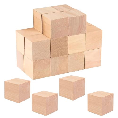 Holzwürfel Blanko, 24 Stück Lindenholz Holzblöcke zum Schnitzen, 5x5x5cm Schnitzen Holzblöcke Unbehandelt, Geschnitzte Holzblöcke zum Basteln, für Tischler, DIY Basteln für Erwachsene Holzwürfel Blanko, 24 Stück Lindenholz Holzblöcke zum Schnitzen, 5x5x5cm Schnitzen Holzblöcke Unbehandelt, Geschnitzte Holzblöcke zum Basteln, für Tischler, DIY Basteln für Erwachsene von YUNXCNA