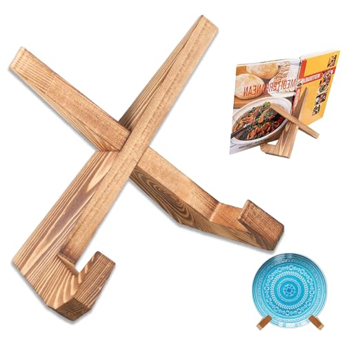 Kochbuchhalter, Holzfarbe Buchständer Holz, Retro Stil Rezepthalter für Küche, Buch Halterung, Rezept Display Rack, Faules Rezeptregal, Zum Ausstellen von Büchern, Bilderrahmen Kochbuchhalter, Holzfarbe Buchständer Holz, Retro Stil Rezepthalter für Küche, Buch Halterung, Rezept Display Rack, Faules Rezeptregal, Zum Ausstellen von Büchern, Bilderrahmen von YUNXCNA