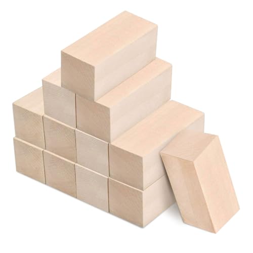 Schnitzholz, 12 Stück Lindenholz Holzblöcke zum Schnitzen, 5x5x10cm Schnitzen Holzblöcke Unbehandelt, Holzblöcke Lindenholz zum Schnitzen Holz Rohlinge, für Schnitzbegeisterte, Basteln DIY Schnitzholz, 12 Stück Lindenholz Holzblöcke zum Schnitzen, 5x5x10cm Schnitzen Holzblöcke Unbehandelt, Holzblöcke Lindenholz zum Schnitzen Holz Rohlinge, für Schnitzbegeisterte, Basteln DIY von YUNXCNA