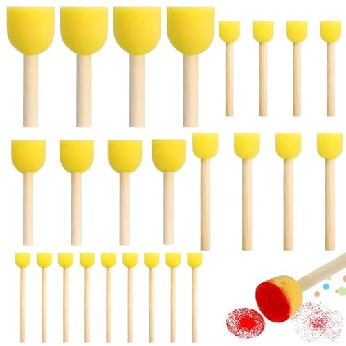 chwammpinsel, 25 teiliges Schwammpinselset, Schwammpinsel, Schaumstoffpinsel, Rundes Schwammpinselset, Malschwamm aus Schaumstoff, für DIY Malerei Handwerk Keramik Werkzeuge chwammpinsel, 25 teiliges Schwammpinselset, Schwammpinsel, Schaumstoffpinsel, Rundes Schwammpinselset, Malschwamm aus Schaumstoff, für DIY Malerei Handwerk Keramik Werkzeuge von YUNXCNA