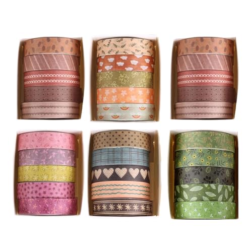 YUNXCNA 30 Stück Washi Tape Set, Retro Washi Tape Set, DIY Papier Tape Masking Tape Set, Kreatives Klebeband, Buntes Klebeband, für Kunst, DIY Handwerk, Tagebuch, Planer, Scrapbook, Verpackung YUNXCNA 30 Stück Washi Tape Set, Retro Washi Tape Set, DIY Papier Tape Masking Tape Set, Kreatives Klebeband, Buntes Klebeband, für Kunst, DIY Handwerk, Tagebuch, Planer, Scrapbook, Verpackung von YUNXCNA