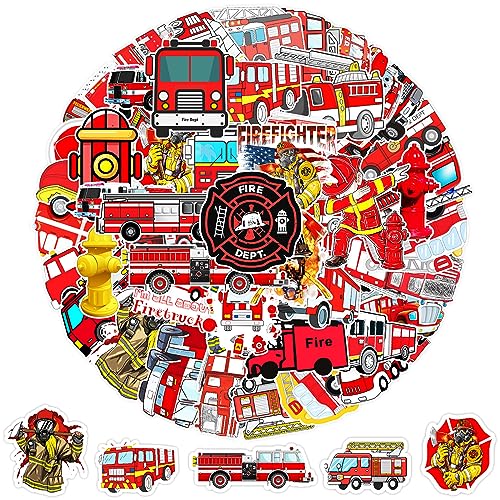 YUNYAN 100 Stücke Feuerwehr Sticker Feuerwehrauto Aufkleber für Kinder wasserdichte und Wiederverwendbare Fire Truck Deko für Auto Skateboard Computer Koffer Feuerwehrparty Mottoparty YUNYAN 100 Stücke Feuerwehr Sticker Feuerwehrauto Aufkleber für Kinder wasserdichte und Wiederverwendbare Fire Truck Deko für Auto Skateboard Computer Koffer Feuerwehrparty Mottoparty von YUNYAN