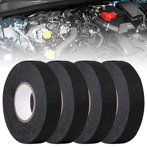 YUNYAN 4 Rollen Automobilkabelbaum-Stoff-Band Hitzebeständiges klebeband Reibungsbeständig Breit Baumwolle Klebeband Weiches Isolierband schwarz für Auto Kabelbäume 19mm x 15m YUNYAN 4 Rollen Automobilkabelbaum-Stoff-Band Hitzebeständiges klebeband Reibungsbeständig Breit Baumwolle Klebeband Weiches Isolierband schwarz für Auto Kabelbäume 19mm x 15m von YUNYAN