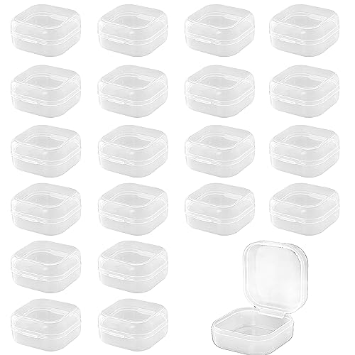 YUNYAN Mini Transparentem Plastikbox 20 Stück Schrauben Sortierbox Aufbewahrungsboxen mit Deckel für Pillen Kleine Perlen Kleinteile Schmuck Bastelzubehor (3.5 * 3.5) von YUNYAN