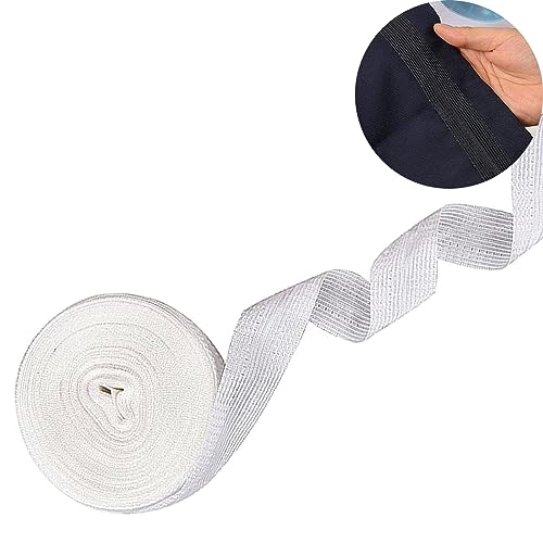 YUNYAN Textilkleber waschmaschinenfest Selbstklebende Saumband Kein Nähen Erforderlich 10 Meter 25 mm Breite Bügelsaumband für Säume Hosen Jeans Kleidung Vorhänge (weiß) von YUNYAN