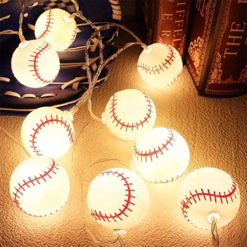 YUNYODA Baseball Lichterketten 3M, 20 LED Batteriebetriebene Lichterkette Dekoration, Baseball Lichterketten Innen für für Weihnachten, Hochzeit, Party, Kinderzimmer, Innen Deko, Warmweiß YUNYODA Baseball Lichterketten 3M, 20 LED Batteriebetriebene Lichterkette Dekoration, Baseball Lichterketten Innen für für Weihnachten, Hochzeit, Party, Kinderzimmer, Innen Deko, Warmweiß von YUNYODA