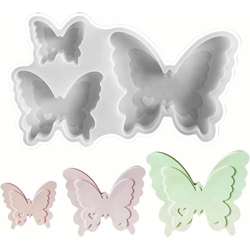 YUNYU 3-teiliges Schmetterlings-Silikonformen-Set zum Basteln | Silikonform Schmetterling | ideal für Kerzen, Aroma-Steine, Seife und Wachs-Basteldekorationen YUNYU 3-teiliges Schmetterlings-Silikonformen-Set zum Basteln | Silikonform Schmetterling | ideal für Kerzen, Aroma-Steine, Seife und Wachs-Basteldekorationen von YUNYU