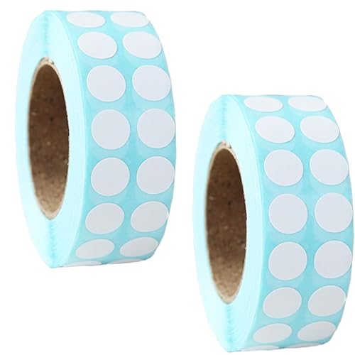 YUNYU Blanko-Aufkleber-Etiketten – 2 Rollen selbstklebendes Notizpapier für DIY-Diamantmalerei, Kunst & Handwerk, Journaling-Zubehör (weiß, 10 x 10 mm) von YUNYU
