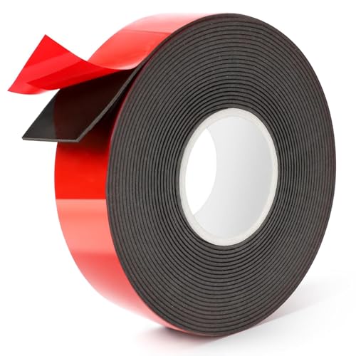 YUNYU Doppelseitiges Hochleistungs-Klebeband 5Mx25mm - Wasserdichtes, extra starkes Montageband für Wände/LED-Streifen/Autoverkleidungen/Haus- und Bürodekoration - Dauerhafte Verbindung für Innen- und von YUNYU