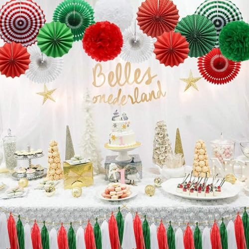 Papierfächer-Dekorationsset, Pom-Pom-Deckenventilator, Karneval, Mexikanische Feiertagsdekoration, Geeignet Für Partys Hochzeiten Geburtstage Weihnachten Thanksgiving (Rot, Grün und Weiß Drei Farben) Papierfächer-Dekorationsset, Pom-Pom-Deckenventilator, Karneval, Mexikanische Feiertagsdekoration, Geeignet Für Partys Hochzeiten Geburtstage Weihnachten Thanksgiving (Rot, Grün und Weiß Drei Farben) von YUNZHISHIYE