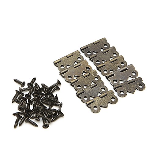 YUOIUX 10 x schöne Scharniere für Türen, Schränke, Schubladen, Schmuckkästchen, Möbel, 20 mm von YUOIUX