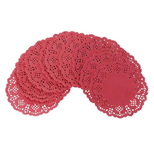 YUOIUX 100 Stück Spitzenpapier-Deckchen, Platzdeckchen, Verpackung, Geschenkpapier für Hochzeit, Tischdekoration, Matte YUOIUX 100 Stück Spitzenpapier-Deckchen, Platzdeckchen, Verpackung, Geschenkpapier für Hochzeit, Tischdekoration, Matte von YUOIUX