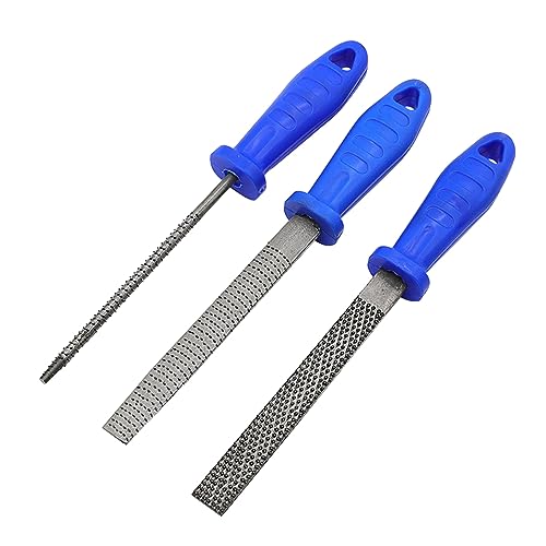 YUOIUX 3 Stück Holzraspelfeilen-Set, legierter Stahl, Holzbearbeitungsfeile, rund, flach, halbrund, Feilenwerkzeuge für die Holzbearbeitung von YUOIUX