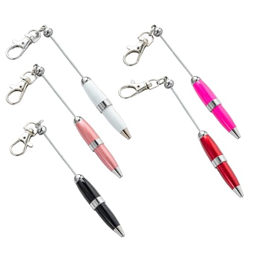 YUOIUX 5 x Perlen-Kugelschreiber mit Schlüsselanhänger, 1,0 mm, Metall, Schreibwaren-Stift, Perlen-Rollerball für Schule, Büro YUOIUX 5 x Perlen-Kugelschreiber mit Schlüsselanhänger, 1,0 mm, Metall, Schreibwaren-Stift, Perlen-Rollerball für Schule, Büro von YUOIUX