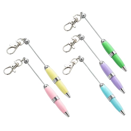 YUOIUX 5 x Perlen-Kugelschreiber mit Schlüsselanhänger, 1,0 mm, Metall, Schreibwaren-Stift, Perlen-Rollerball für Schule, Büro YUOIUX 5 x Perlen-Kugelschreiber mit Schlüsselanhänger, 1,0 mm, Metall, Schreibwaren-Stift, Perlen-Rollerball für Schule, Büro von YUOIUX