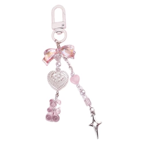 YUOIUX Bären-Schleifen-Perlenanhänger, Handy-Charm-Aufhängung, Seil, süße Handykette, Riemen, Tasche, Dekoration, Schlüsselband, Schlüsselanhänger-Zubehör YUOIUX Bären-Schleifen-Perlenanhänger, Handy-Charm-Aufhängung, Seil, süße Handykette, Riemen, Tasche, Dekoration, Schlüsselband, Schlüsselanhänger-Zubehör von YUOIUX